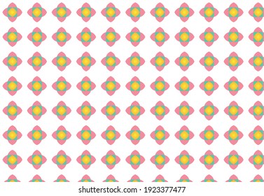 Flower seamless pattern.Trendy geometric pattern in Scandinavian style.  Can be used for gingham background, cover, print on tile, web, banners, wallpaper, wrapping paper, corporate identity. EPS10