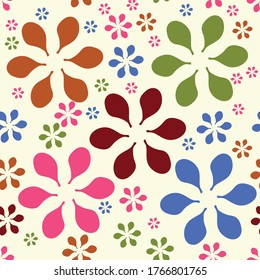 Flower seamless repeating vector pattern