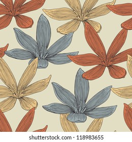 flower seamless retro pattern