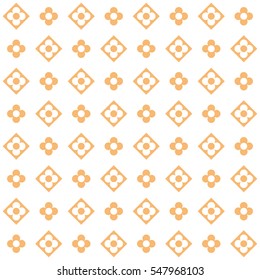 Flower seamless simple vector pattern in vintage fashion style. Textile, packaging or wallpaper use. On white background. For elite fashion house