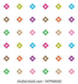 Flower seamless simple vector pattern in refined vintage fashion style. Textile, packaging or wallpaper use. On white background.