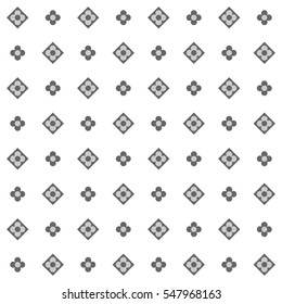 Flower seamless simple vector pattern in vintage fashion style. Textile, packaging or wallpaper use. On white background.
