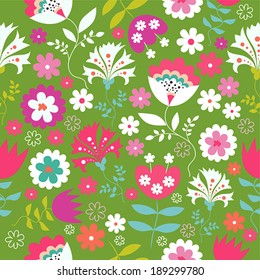 Flower seamless spring pattern