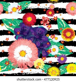 flower seamless stripe background