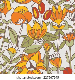 Flower seamless texture.  Endless floral pattern. Can be used for wallpaper, pattern, backdrop, surface textures. Full color seamless floral background