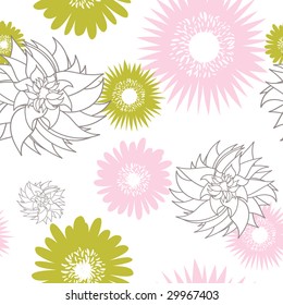 Flower seamless vector background for design use