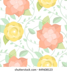 Flower seamless vector pattern