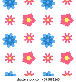 Flower seamless vector pattern
