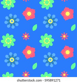 Flower seamless vector pattern