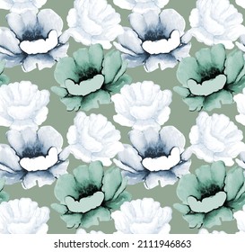 flower seamless watercolor pattern  for spring summer background and wallpaper