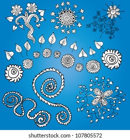Flower seasonal drawings vectors