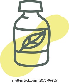 Flower seed bottle, illustration, vector, on a white background.