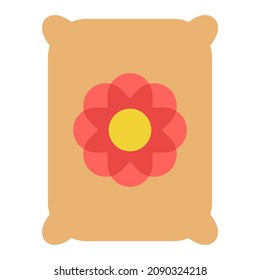 flower seeds bag flat clipart vector illustration