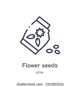 Flower Seeds Icon From Nature Outline Collection. Thin Line Flower Seeds Icon Isolated On White Background.