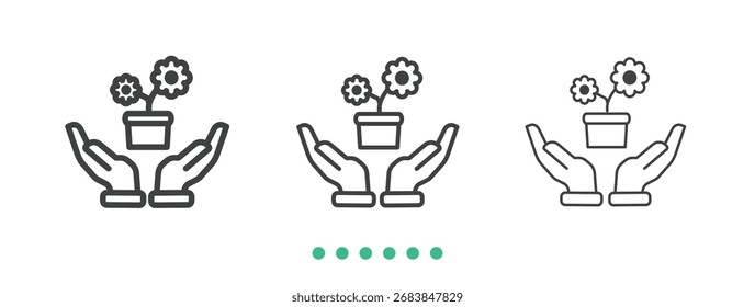 Flower seeds icon. Thin line icon vector