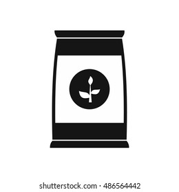Flower seeds in package icon in simple style isolated on white background. Seedling symbol vector illustration