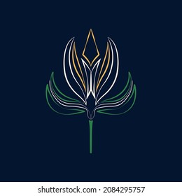 Flower sembol line drawing vector