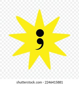 flower semicolon yellow star transparant for mental health