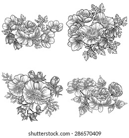 Lace Flower Bouquet Vector Illustration Stock Vector (Royalty Free ...