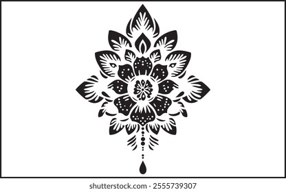 flower set of black and white 