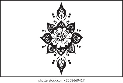 flower set of black and white 
