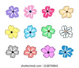 Flower set, collection. Floral pattern background. Floral bouquet of brush strokes with brush texture. Pattern for baby, kids and child. Vector illustration