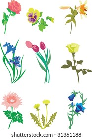 Flower set in color 01