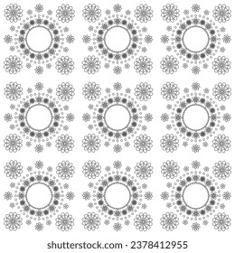 farbige Seite mit Blumenset, nahtloses Muster einzeln auf weißem Hintergrund Symbol Logo Tattoo Wallpaper Grußkarte. Vektorgrafik.
