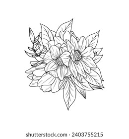 flower set with coloring petals design