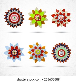 Flower set for design, made of paper with Die cutting, craft and hobby activity