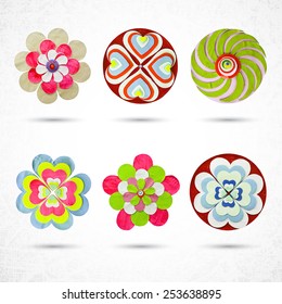 Flower set for design, made of paper with Die cutting, craft and hobby activity