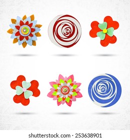 Flower set for design, made of paper with Die cutting, craft and hobby activity