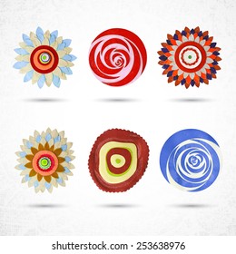 Flower set for design, made of paper with Die cutting, craft and hobby activity