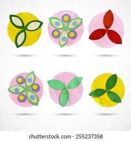 Flower set for design, made of paper with Die cutting, craft and hobby activity