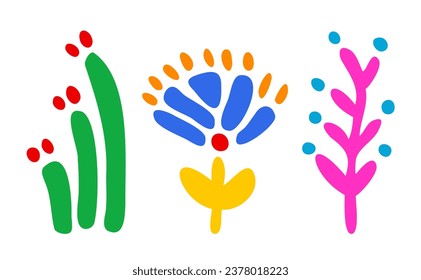 Blumenset. Blumenvektor-Form. Vektorgrafik