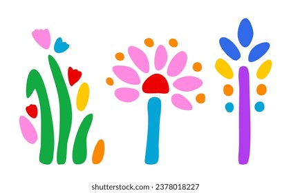 Juego de flores. Forma vectorial floral. Ilustración del vector