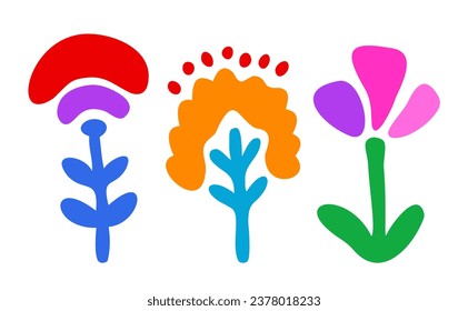 Flower set. Floral vector shape. Vector illustration