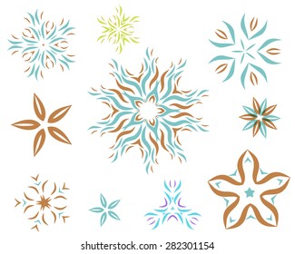 Flower Set of graphic design elements