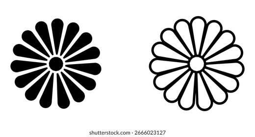 Blumensatz-Symbol auf weißem Hintergrund