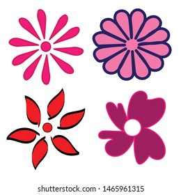 Flower Set Icon Vector / Illustration