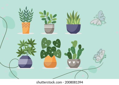 flower set illustration with beautiful vector image