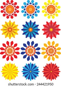 Flower Set - Illustration - Vector Image