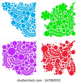 Flower set. Ornament template design. For card. Can be used for packaging, invitation, Valentine's Day, decoration, fashion, mass print production. 