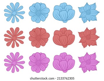 Flower set vector design illustration isolated on white background