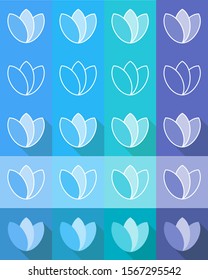 Flower set, vector illustration flat design