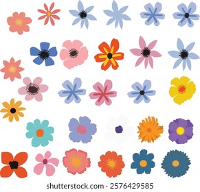 flower set vector illustration. Good for banner, poster, greeting card, party card, invitation, template, advertising, campaign, and social media.