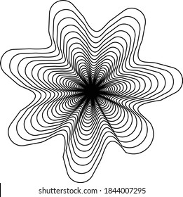 flower shape abstract gematric line art isolate on white background. Vector illustration of beautiful geometric line art.