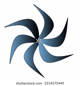 Flower shape in blue black gradient