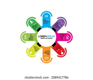 florale Form Business Infografik, Vektorgrafik Timeline Design.
Visualisierung von Geschäftsdaten. Prozessdiagramm. Abstrakte Elemente der Grafik, Diagramm mit Schritten. Geschäftsvorlage zur Präsentation.