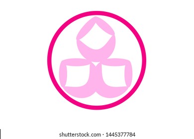 flower shape and circle logo design